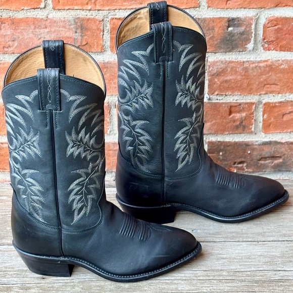 Tony Lama Men's Segar Black Stallion Leather Western Cowboy Boots Sz 6.5 EEEE - Picture 6 of 11